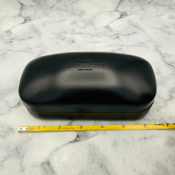 COACH Sunglasses Case Set, Black Hard Clamshell, Cleaning Cloth, Luxury Eyewear